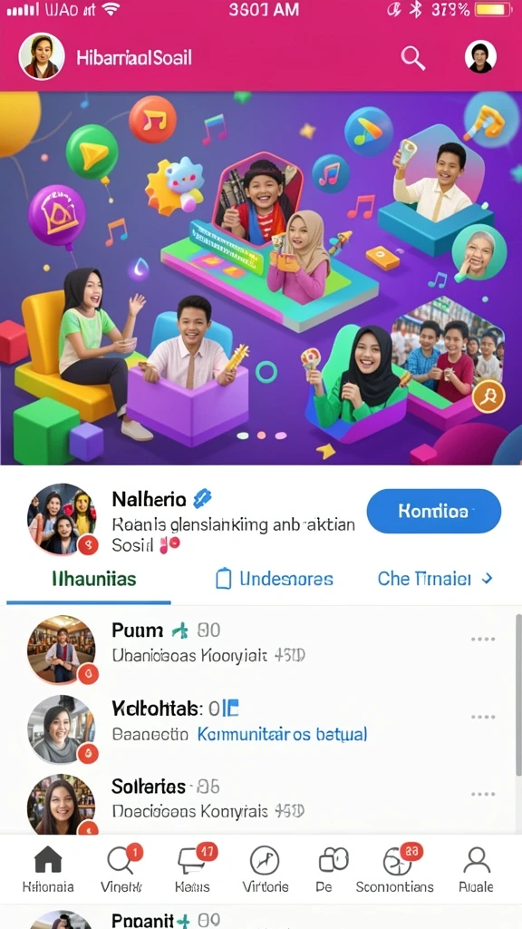 Fitur sosial untuk interaksi dengan pemain lain.