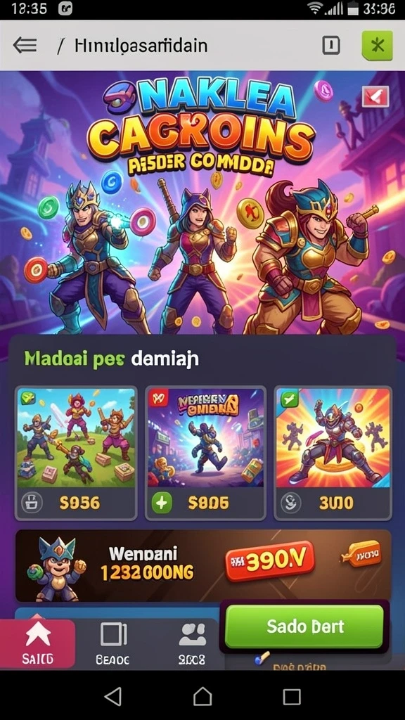 Contoh tingkat permainan yang menegangkan dan penuh strategi.