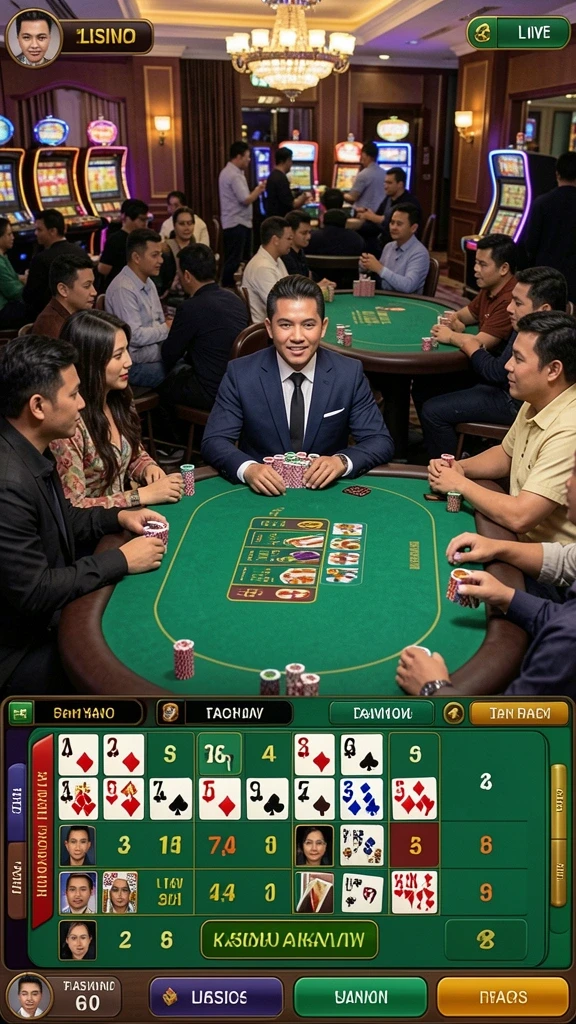 Beragam permainan kasino yang tersedia untuk pemain.