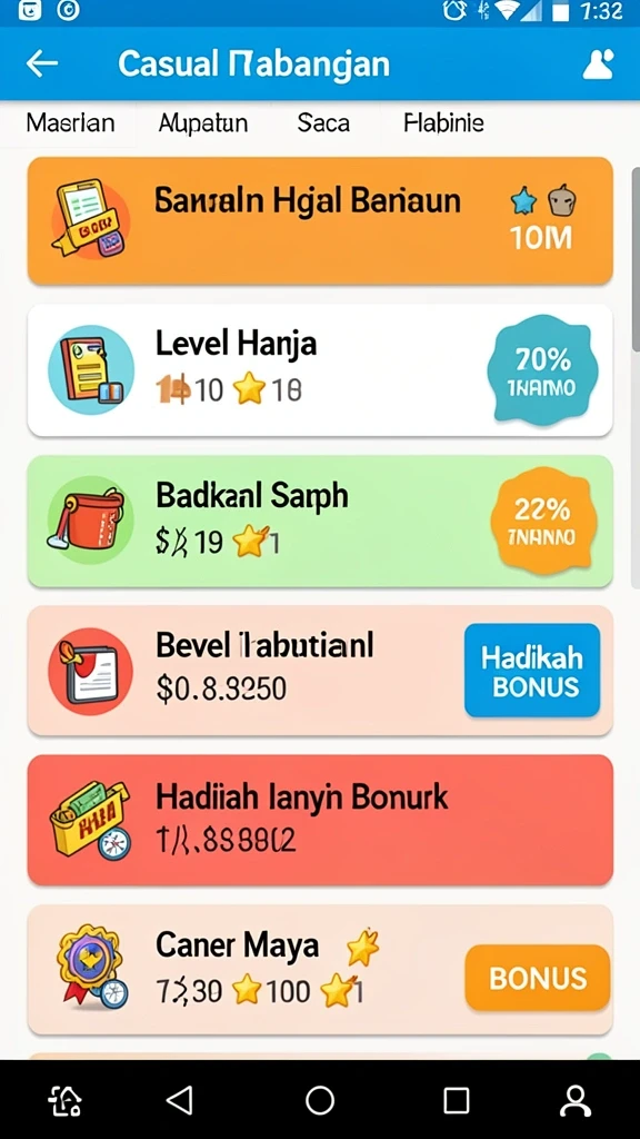 Tangkapan layar menampilkan level baru yang penuh warna.
