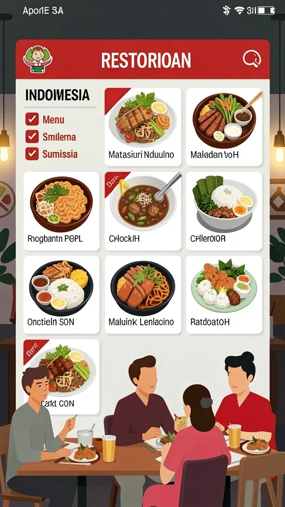 Tampilan utama dengan menu yang mudah diakses.